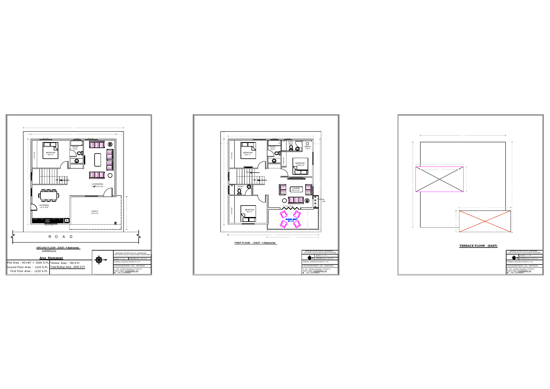 East Facing 4BHK floor plan