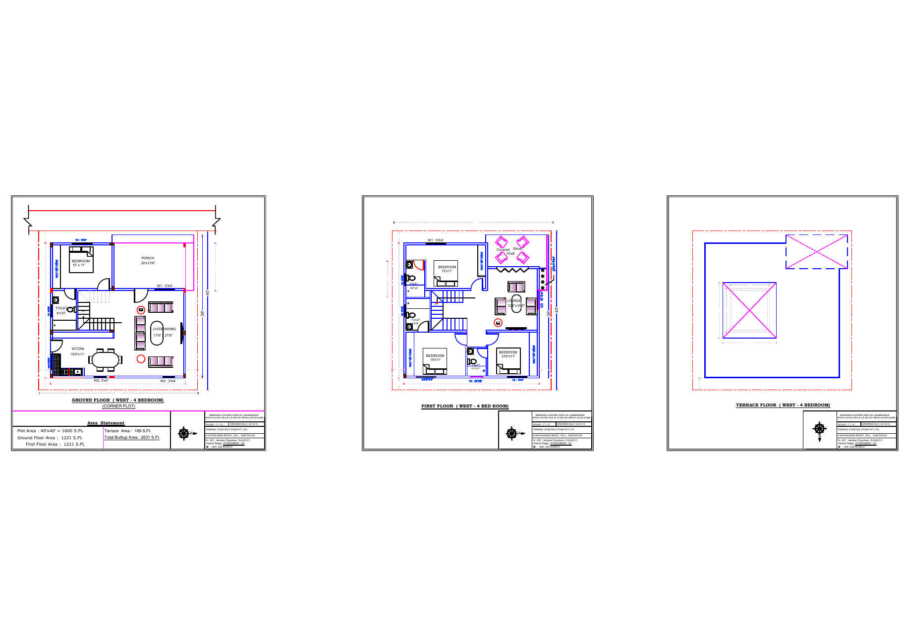 West Facing 4BHK floor plan